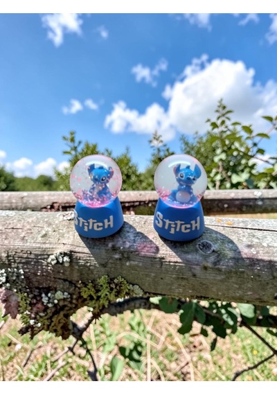 Ayder Online Satış Işıklı mavi renk 2 li Stitch Kar küre4cm-6cm