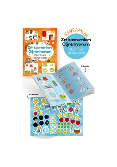 Kavramlar Zıt Kavramları Öğreniyorum Çıkartmalı Etkinlik Kitabı - 3 Yaş + - Dppq-753199