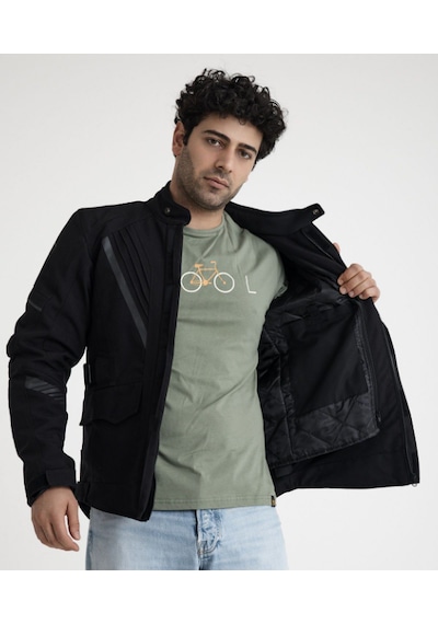 Scudo Alaska Oxford Siyah Kışlık Erkek Motosiklet Ceketi - 4xl