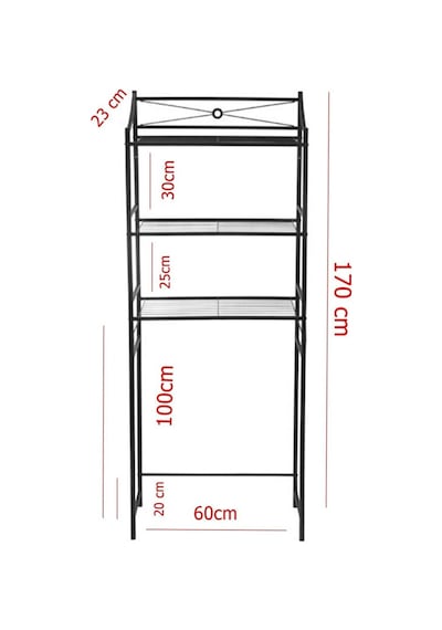 Retodesing Metal Wc Arka Rafı, Banyo Klozet Rafi, Kağıtlık Siyah