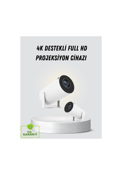 Full Hd 4k Destekli Akıllı Projeksiyon 130 İnç Ekran Uzun Ömürlü Ampul Ve Çoklu Giriş