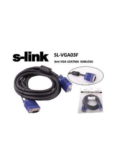 S-Link Sl-Vga03F 3Mt E-D Ekran Kartı Vga Uzatma