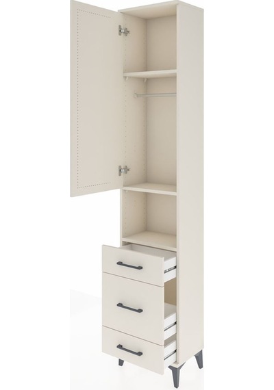 Arges Dolap 3 Raflı 3 Çekmeceli Tek Askılı 44x30x221 Aytaşı-a... Aytaşı