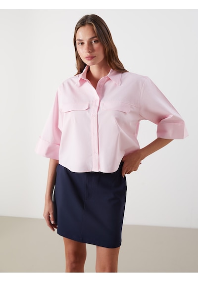 Lcw Vision Pembe Loose Fit Kadın Gömlek