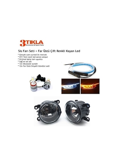 Ford Focus Iı 2005-2010 Led Xenon Sis Farı + Far Üstü Kayan Led Seti