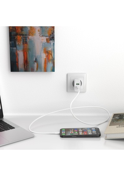 Polosmart PBS117 Ouick Şarj 3.0 PD Çıkış 20 W Adaptör Duvar Şarjı Beyaz