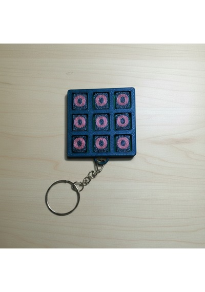 Kalp Ve Daire Temalı 3d Xox Oyun Anahtarlığı Siyah