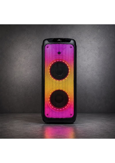 Hepu Hp 943 Taşınabilir Şarjlı Bluetooth Parti Hoparlörü 2 10 İnc Woofer 80 W Rms Extra Bass Karaoke Mikrafon