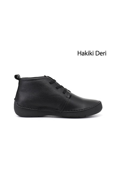 Gönderir Gönderi R Kadın Siyah Floter Bağcıklı Hakiki Deri Comfort Bot Dkzb02842661