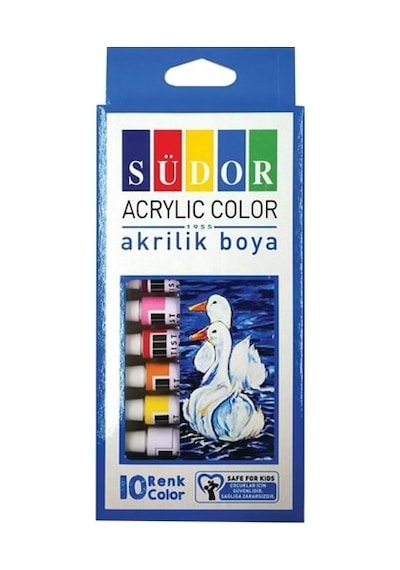 Südor Akrilik Boya Tüp 10 Renk 9 Ml