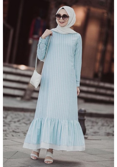 Pastelastore Neva Kadın Elbise Maxi Boy 1020-1 Mint Yeşili