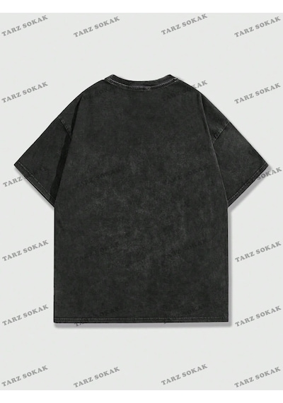 Startmore Kod Trend Street Life Erkek Mantar Ve Harf Baskılı T-shirt Siyah
