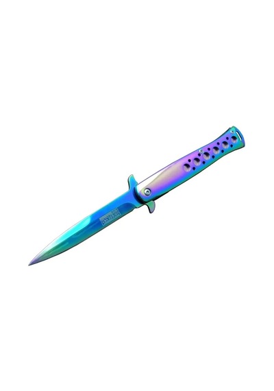 Tac-force Tac Force Ti-lite 1111 Gk Gökkuşağı Kamp / Çakısı 23cm- Yarı Otomatik, Kemerlikli, Metal Desenli Sap