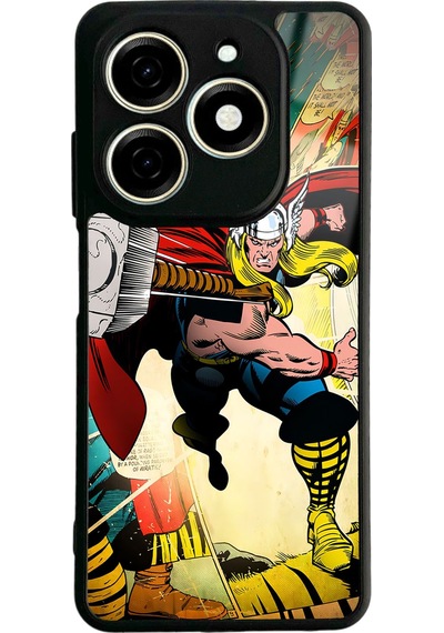 Tecno Spark 20c Thor Tasarımlı Glossy Telefon Kılıfı Siyah