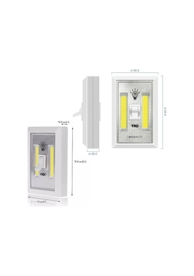 4 Adet Pille Çalışan Mıknatıslı Duvar Anahtarı Cob Led Lamba, Kablosuz Aydınlatma 10 Parça Siyah