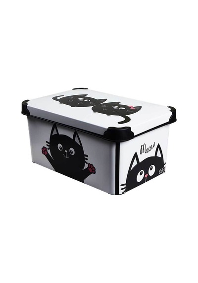 Style Box Meow Desenli 10 L Saklama Kutusu Çok Renkli
