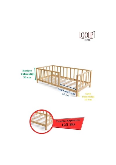 Loolpi Home Ayaklı Montessori Bebek ve Çocuk Karyolası Loolpi Home Ayaklı Montessori Bebek ve Çocuk Karyolası