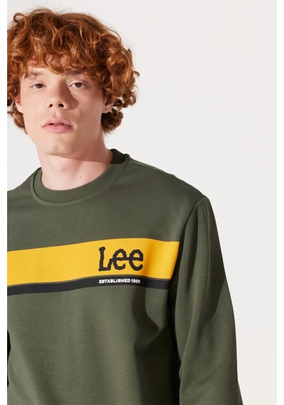 Lee Bisiklet Yaka Regular Fit Haki Erkek Sweatshirt L232501801 001