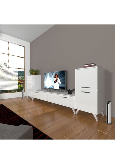 Decoraktiv Eko On2 Slm Std Retro Tv Ünitesi Tv Sehpası Beyaz