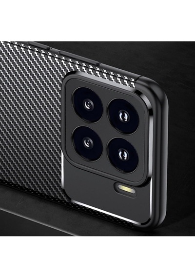 Xiaomi 15t Pro Kılıf Kamera Korumalı Darbe Emici Karbon Fiber Darbeye Dayanıklı Silikon Parmak İzi Brakmayan Kapak Siyah