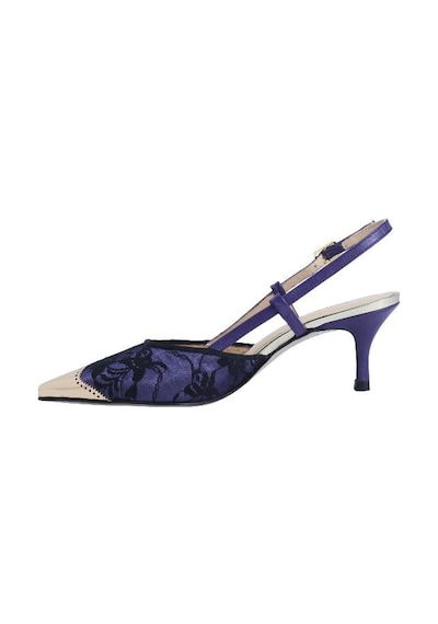 Poletto Hakiki Deri /tekstil Mor-altın Ayakkabı Stiletto 9841 59-2508 Mor-altın Mor - Altın