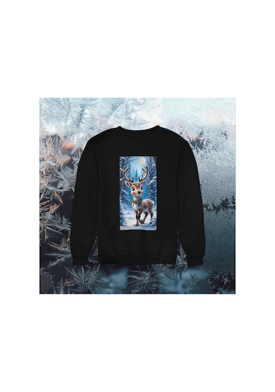 Stil X Yeni Yıl Baskılı Kız Çocuk Sweatshırt, Chrıstmas Temalı Siyah-10