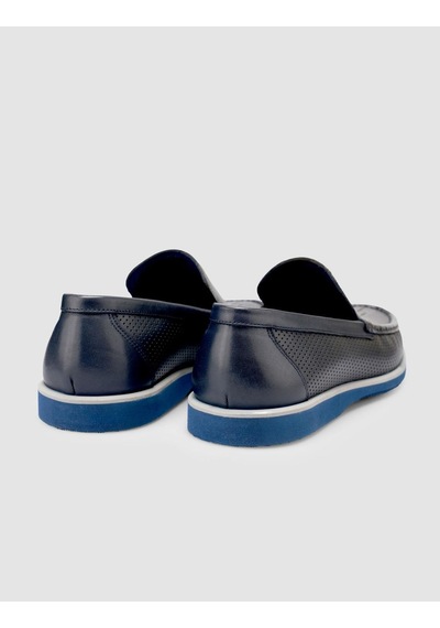 Cabani Virala %100 Hakiki Deri Lacivert Erkek Loafer