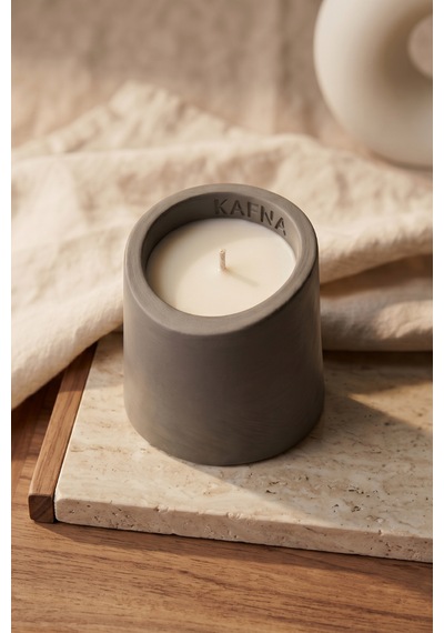Kafna Lavanta Kokulu Dekoratif Beton Mum - %100 Soya Wax Siyah Antasit