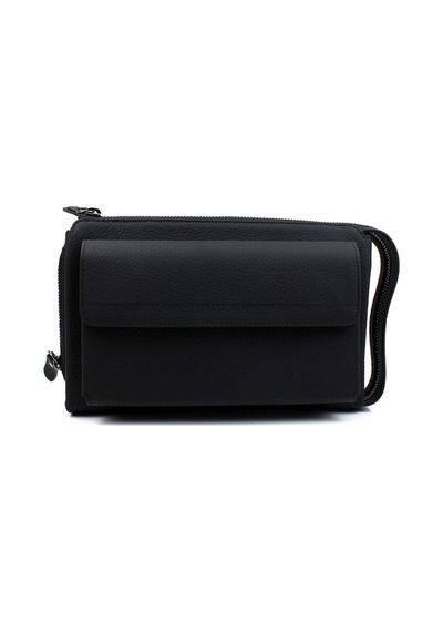 Alphaclub Bag Erkek Hakiki Deri Siyah El Çantası Clutch Portföy Çanta