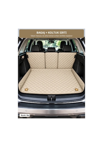 Peugeot Partner Tepee 2010-2020 Arka Yan Plastik 8d Çift Katmanlı Paspas + Bagaj Havuzu Seti Bej