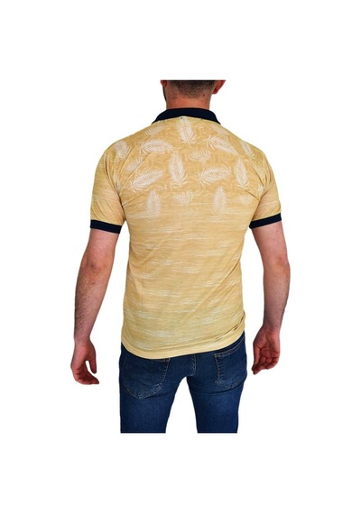 Çizgi Triko Erkek Polo Yaka Palmiye Tshirt 3514