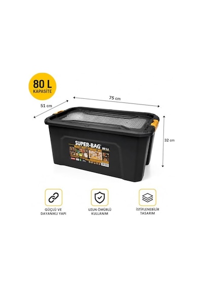 Süper Bag 80 L Saklama Kutusu Asr-4039 Çok Renkli