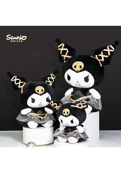 Kuromi Hello Kitty Özel Seri Sanrio 25 Cm Peluş Oyuncak Sanrio Kuromi Plush Hediyelik Oyuncak Beyaz - Sİyah