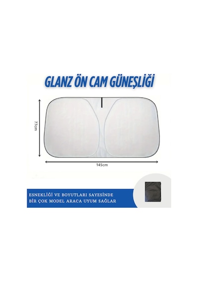 Glanz Araba Ön Cam Katlanabilir Oto Güneşliği 145- 77 CM