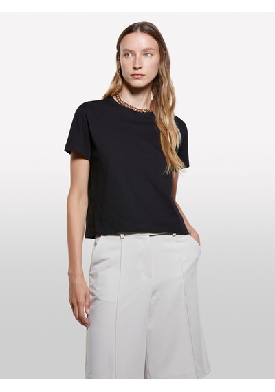 Sisley Pamuk Bisiklet Yakalı T-shirt Kadın Siyah T-shirt - 325a3ı1xl101s