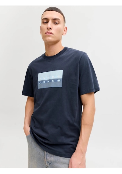 Jack & Jones Jack&jones Jcofusion Dots Print Tee Erkek T-shirt 12289863 Lacivert