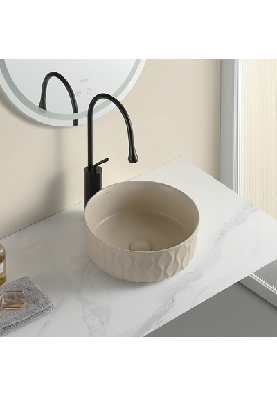 Ey-4750mk Mat Cappucino Tezgah Üstü Lavabo Krem