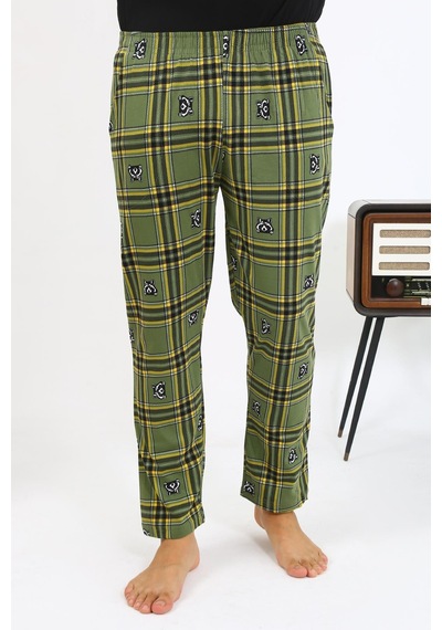 Akbeniz Erkek Ekoseli Desen Penye Tek Alt Pijama 27540 Haki