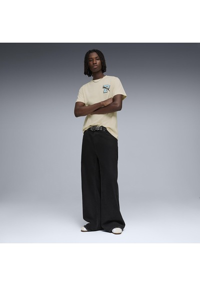 Puma Graphic Erkek Bej Günlük Stil T-shirt 69177687