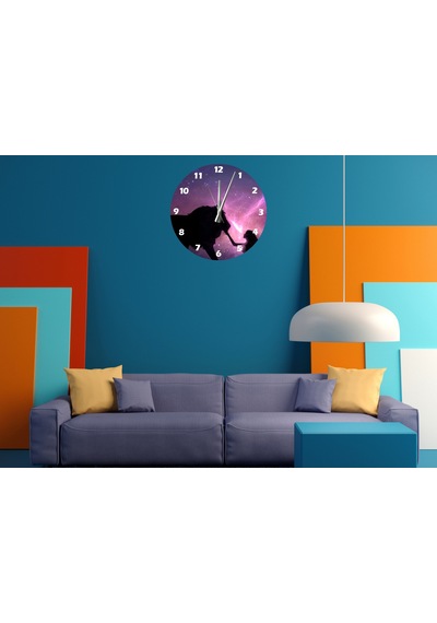 Ti-play Aslan Ve Kız 30x30cm Akrilik Dekoratif Modern Duvar Saati ÇOk Renkli