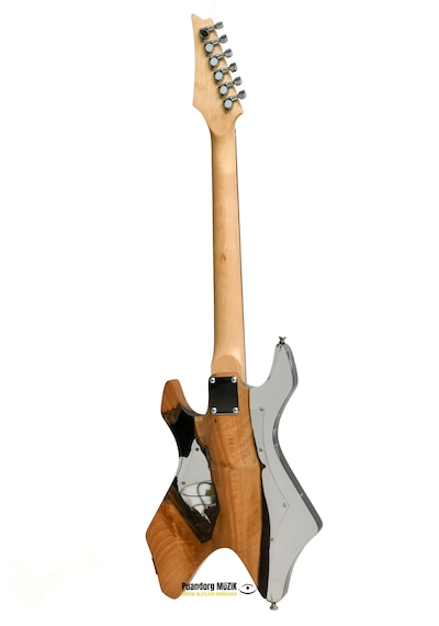Elektro Gitar X Kasa Custom Epoksi & Yıllanmış Ağaç Kişiye Özel Yıllanmış Ceviz Şeffaf