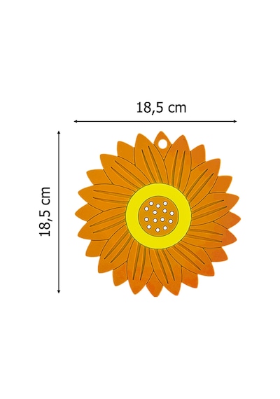 Ayçiçeği Model Kaymaz Silikon Nihale Tencere, Tava, Çaydanlık Ve Servis Altlığı 18,5 X 18,5 Cm Turuncu