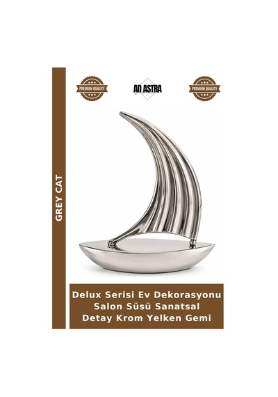 Delux Serisi Ev Dekorasyonu Salon Süsü Sanatsal Detay Krom Yelken Gemi