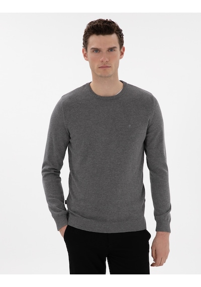 Pierre Cardin Erkek Gri Melanj Kazak /triko 50296575-vr086 Gri Melanj