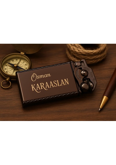 Hediye Çakmak Kişiye Özel İsim Yazılı Ve Mdf Tasarım Kutulu No:1001 Füme