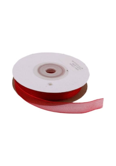 Tüfekçioğlu Organze Kırmızı Renkli Kurdele 10Mm.