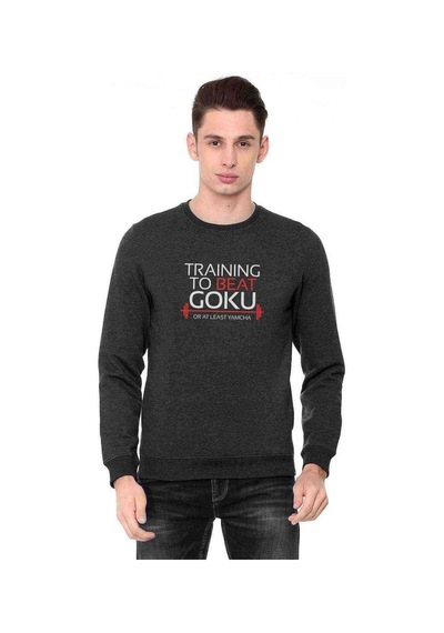 Dragon Ball Baskılı Füme Erkek Örme Sweatshirt (528610111)