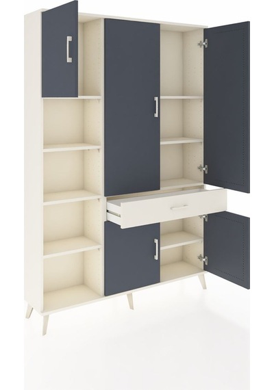 Arges Dolap 8 Raflı Tek Çekmeceli 5 Kapaklı 132x30x195 Aytaşı-antrasit/aytaşı Antrasıt/aytası Arges Dolap 8 Raflı Tek Çekmeceli 5 Kapaklı 132x30x195 Aytaşı-antrasit/aytaşı Antrasıt/aytası