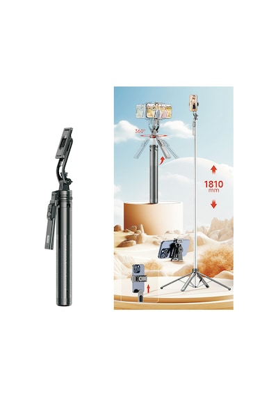 Kumandalı Selfi Çubuğu Ve Tripod Go-des Gd-st89 360 Derece Dönebilen Max 181 Cm Siyah