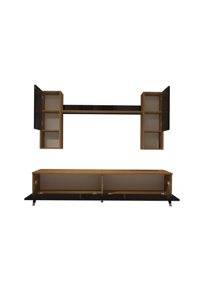 Decoraktiv Eko 5da Mdf Std Silver Tv Ünitesi Tv Sehpası Pera - Siyah
